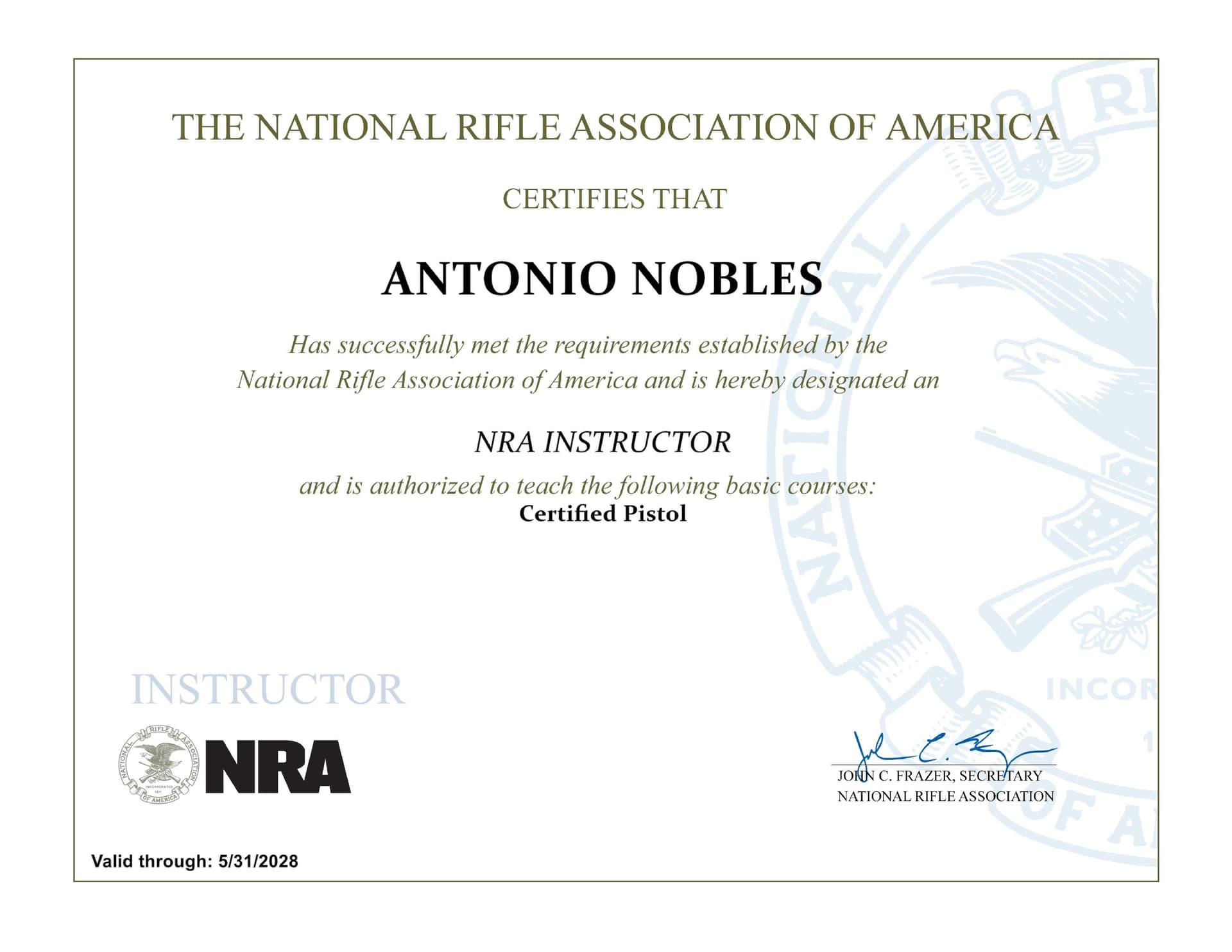 NRA Certified Instructor
